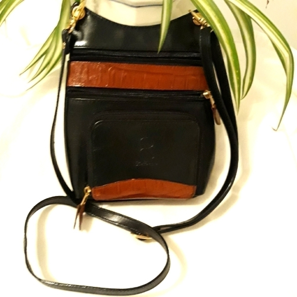 Bellerose Faux Leather crossbody bag black and brown purse
